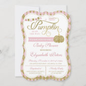 Little Pumpkin Baby shower Invitation, Faux Gold Kaart (Voorkant)
