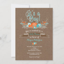 Little Pumpkin Baby shower Invitation for Boy Kaart
