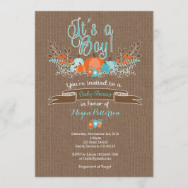 Little Pumpkin Baby shower Invitation for Boy Kaart