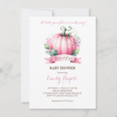 Little Pumpkin Baby shower Invitation - Girl Kaart (Voorkant)