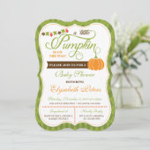 Little Pumpkin Baby shower Invitation, Herfst Kaart (Staand voorkant)
