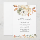 Little Pumpkin Baby shower Invitation, Herfst Kaart (Voorkant / Achterkant)