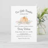 Little Pumpkin Baby shower Invitation Kaart (Staand voorkant)