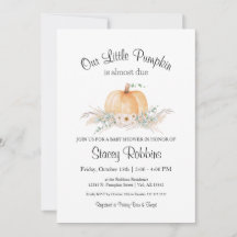 Little Pumpkin Baby shower Invitation