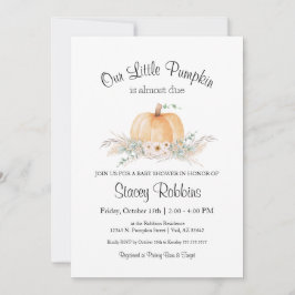 Little Pumpkin Baby shower Invitation Kaart