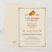 Little Pumpkin Baby shower Invitation Kaart (Voorkant / Achterkant)