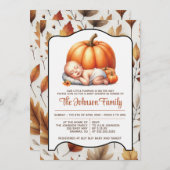 Little Pumpkin Baby shower Invitation Kaart (Voorkant / Achterkant)
