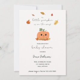 Little Pumpkin Baby shower Invitation Kaart