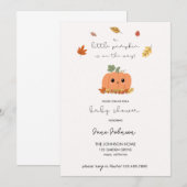 Little Pumpkin Baby shower Invitation Kaart (Voorkant / Achterkant)