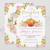 Little Pumpkin Baby shower Invitation Kaart (Voorkant / Achterkant)