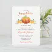 Little Pumpkin Baby shower Invitation Kaart (Staand voorkant)