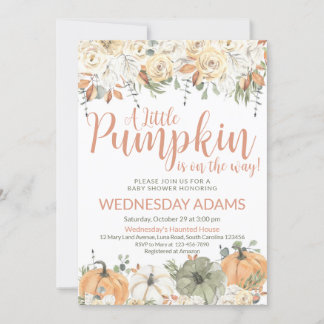 Little Pumpkin Baby shower Invitation Kaart