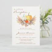 Little Pumpkin Baby shower Invitation Kaart (Staand voorkant)