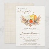 Little Pumpkin Baby shower Invitation Kaart (Voorkant / Achterkant)