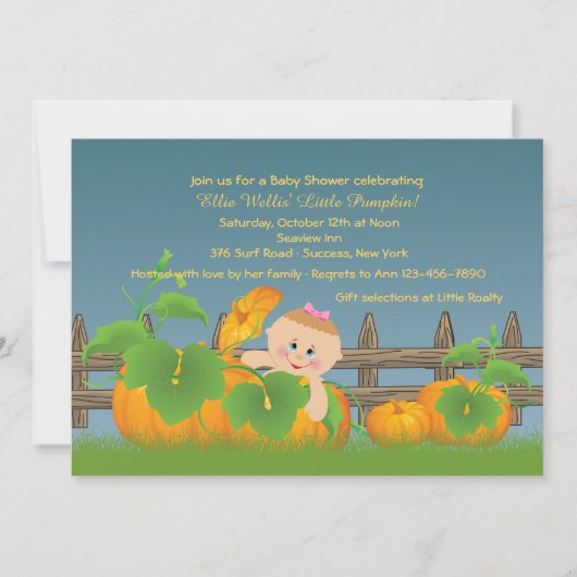 Little Pumpkin Baby shower Invitation Kaart (Voorkant)