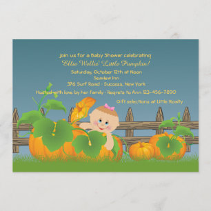 Little Pumpkin Baby shower Invitation Kaart