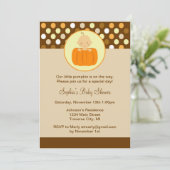 Little Pumpkin Baby shower Invitation Kaart (Staand voorkant)