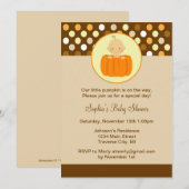Little Pumpkin Baby shower Invitation Kaart (Voorkant / Achterkant)