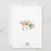 Little Pumpkin Baby shower Invitation Kaart (Achterkant)