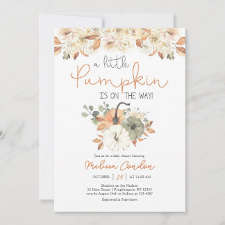 Little Pumpkin Baby shower Invitation Kaart