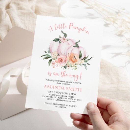 Little Pumpkin Baby shower Invitation Kaart