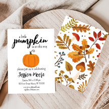 Little Pumpkin Baby shower Invitation