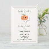 Little Pumpkin Baby Shower Invitation Kaart (Staand voorkant)