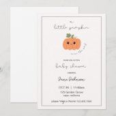 Little Pumpkin Baby Shower Invitation Kaart (Voorkant / Achterkant)