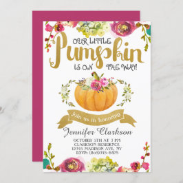 Little Pumpkin Baby shower Invitation Kaart