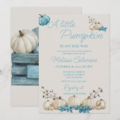 Little Pumpkin Baby shower Invitation Kaart (Voorkant / Achterkant)