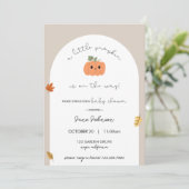 Little Pumpkin Baby shower Invitation Kaart (Staand voorkant)