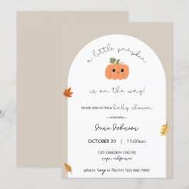 Little Pumpkin Baby shower Invitation Kaart
