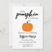 Little Pumpkin Baby shower Invitation Kaart (Voorkant)