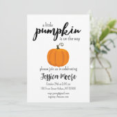 Little Pumpkin Baby shower Invitation Kaart (Staand voorkant)