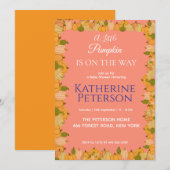 Little Pumpkin Baby shower Invitation Kaart (Voorkant / Achterkant)