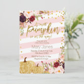 Little Pumpkin Baby shower Invitation Kaart (Staand voorkant)