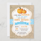 Little Pumpkin Baby shower Invitation Kaart Burlap (Voorkant)