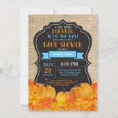 Little Pumpkin Baby shower Invitation Kaart Burlap (Voorkant)