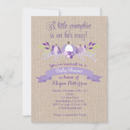 Little Pumpkin Baby shower Invitation - Lavendel Kaart