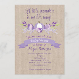 Little Pumpkin Baby shower Invitation - Lavendel Kaart