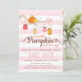 Little Pumpkin Baby shower Invitation Mason Jars Kaart (Staand voorkant)
