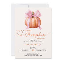 Little Pumpkin Baby shower Invitation – Roze strik