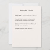 Little Pumpkin Baby shower Invitation – Roze strik Kaart (Achterkant)