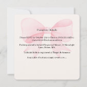 Little Pumpkin Baby shower Invitation – Roze strik Save The Date (Achterkant)