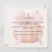 Little Pumpkin Baby shower Invitation – Roze strik Save The Date (Achterkant)