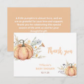 Little Pumpkin Baby shower Invitation | thema herf Bedankkaart (Voorkant / Achterkant)