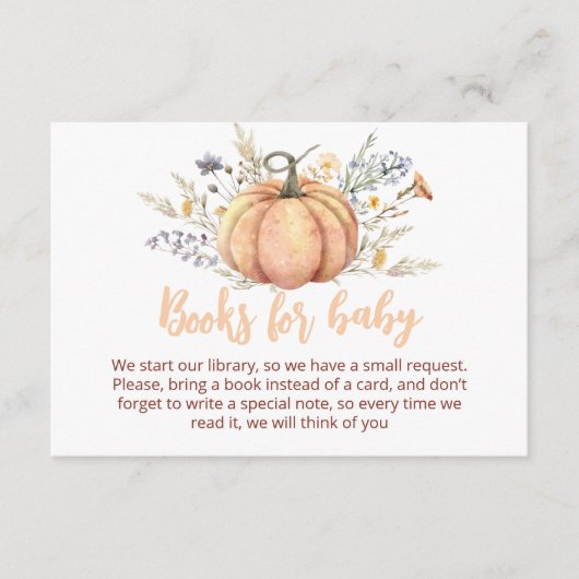 Little Pumpkin Baby shower Invitation | thema herf Informatiekaartje (Voorkant)