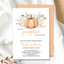 Little Pumpkin Baby shower Invitation | thema herf