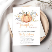 Little Pumpkin Baby shower Invitation | thema herf Kaart