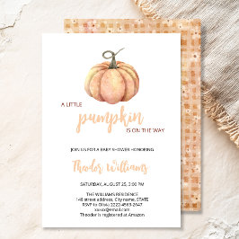 Little Pumpkin Baby shower Invitation | thema herf Kaart